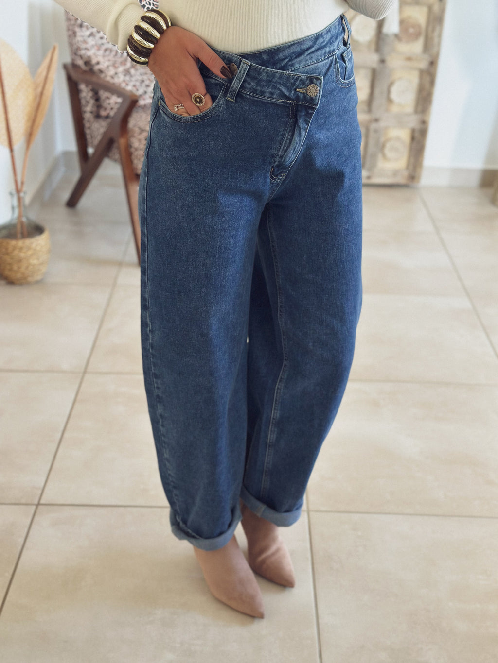 Jean Ella – Barrel Denim bleu