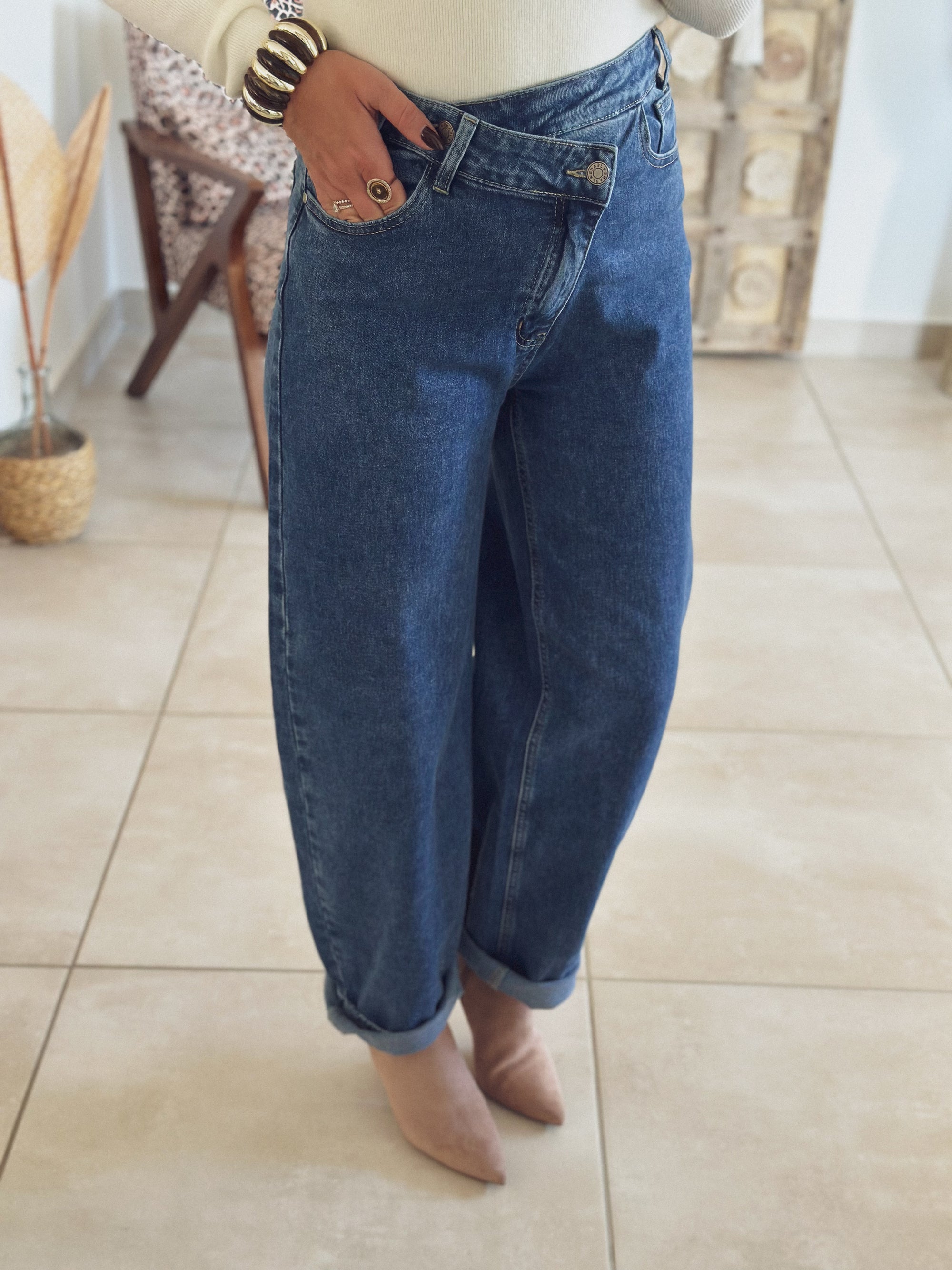 Jean Ella – Barrel Denim bleu