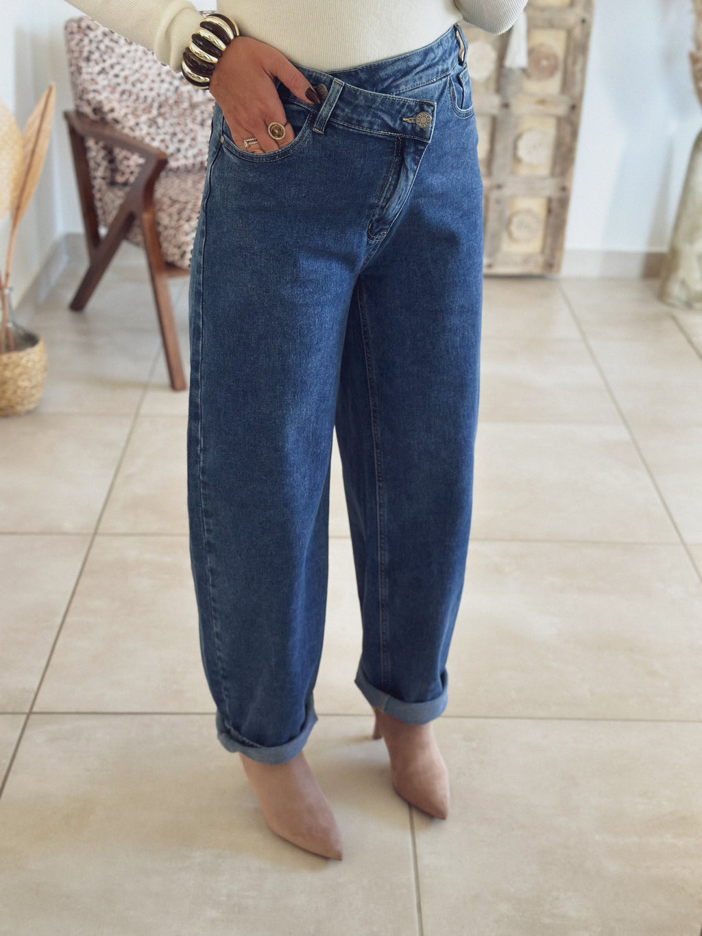 Jean Ella – Barrel Denim bleu