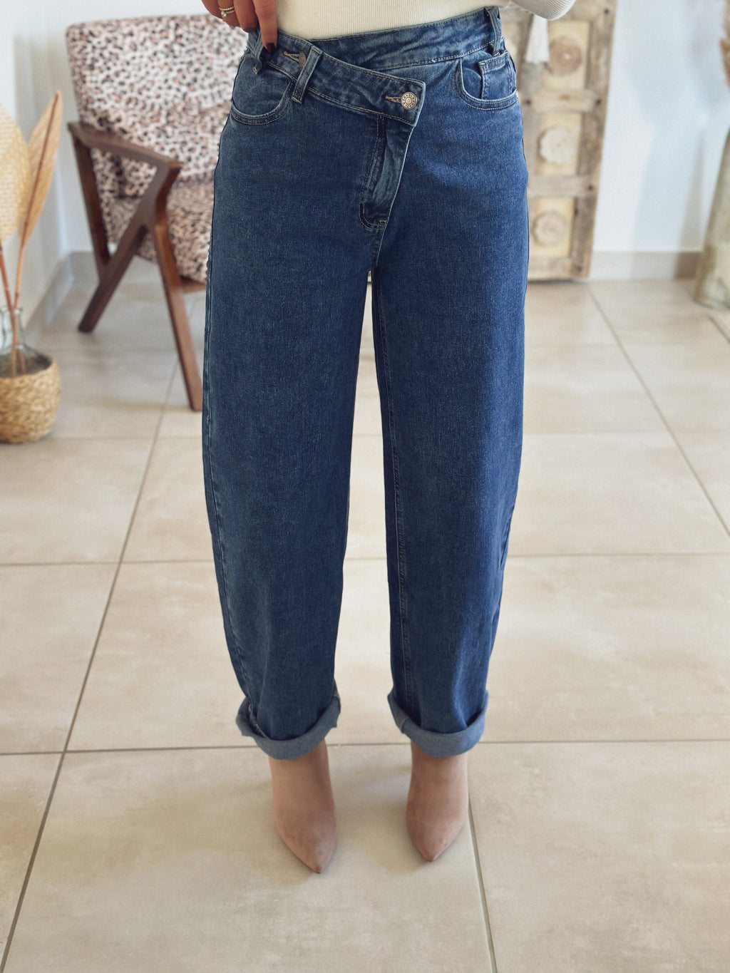 Jean Ella – Barrel Denim bleu