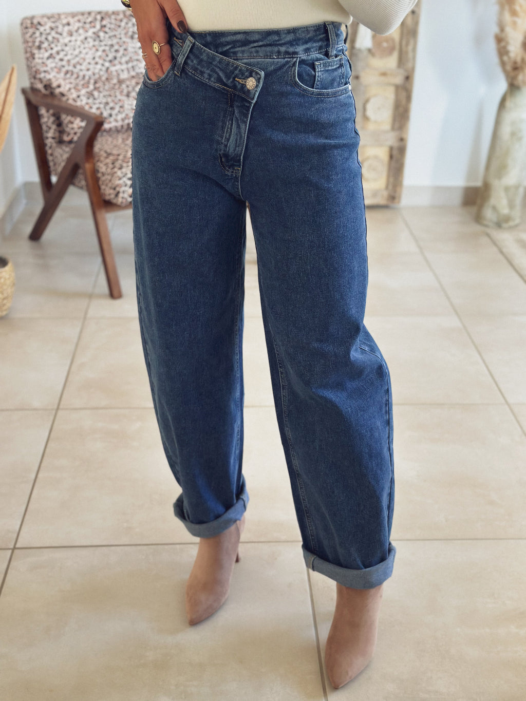 Jean Ella – Barrel Denim bleu