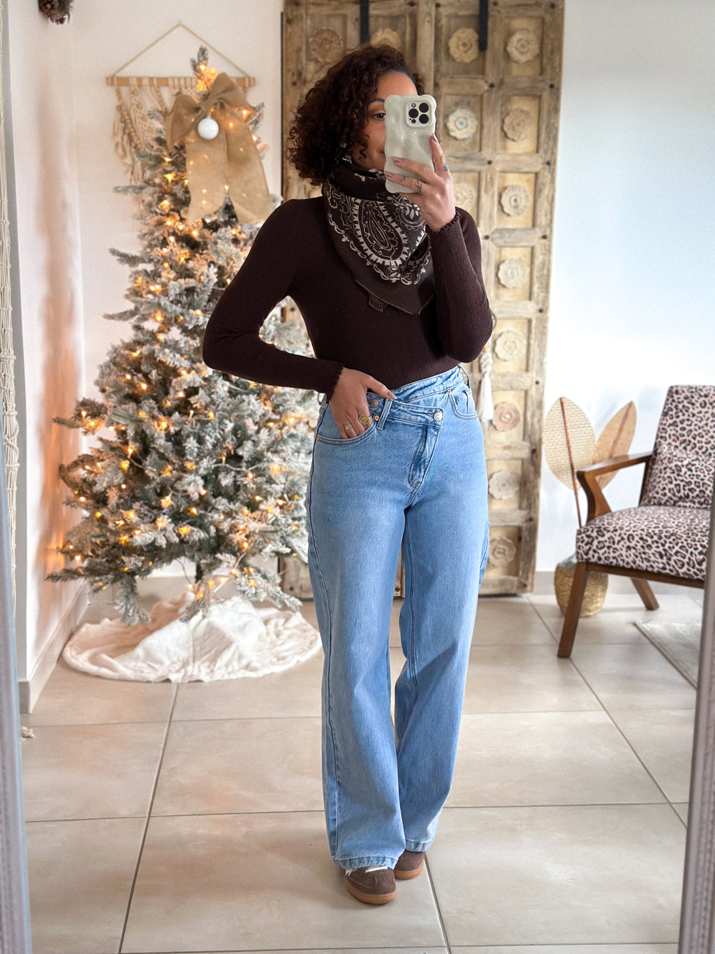 Jean Garance - Wide Leg asymétrique bleu