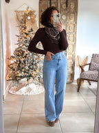 Jean Garance - Wide Leg asymétrique bleu