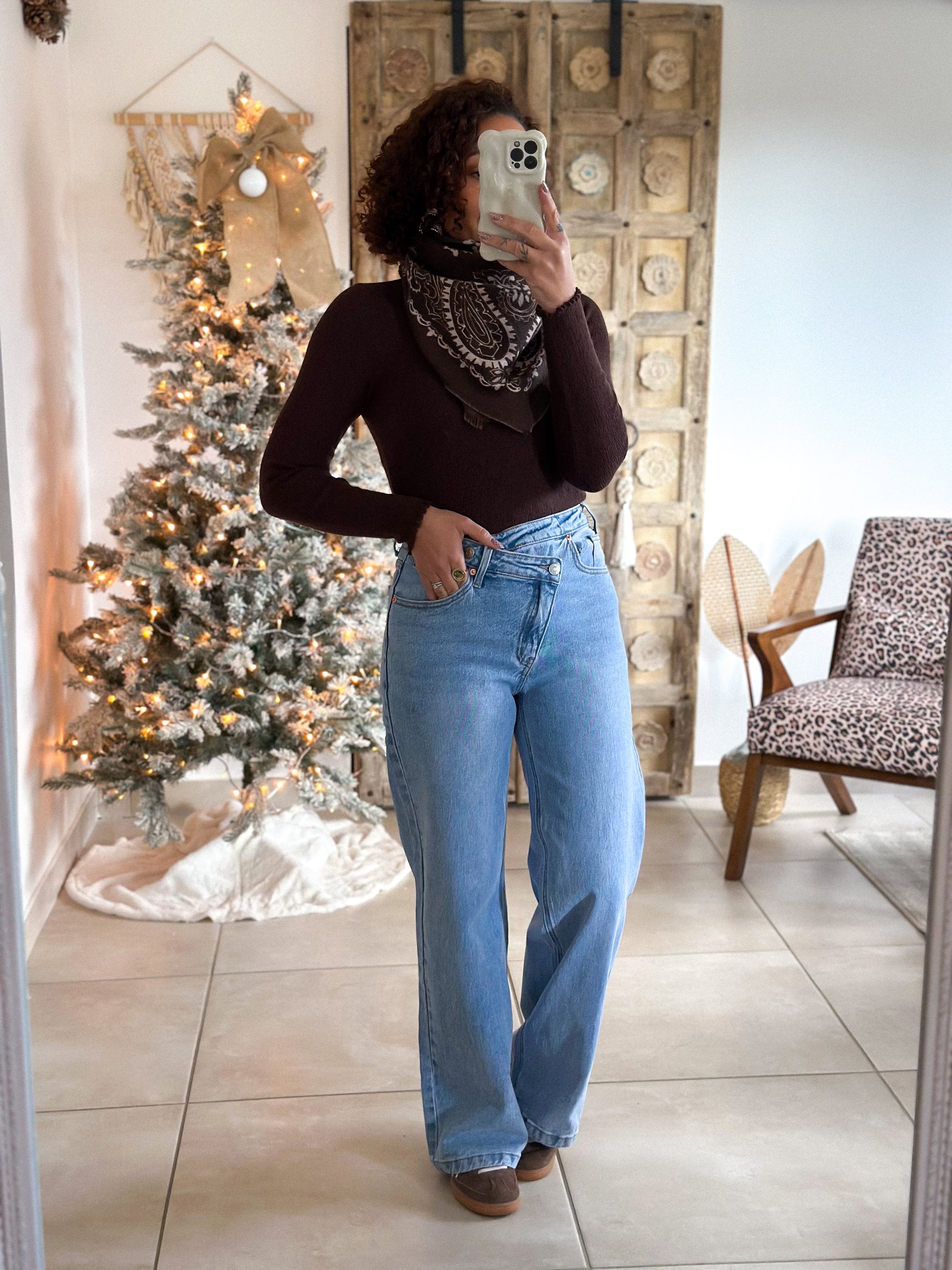 Jean Garance - Wide Leg asymétrique bleu