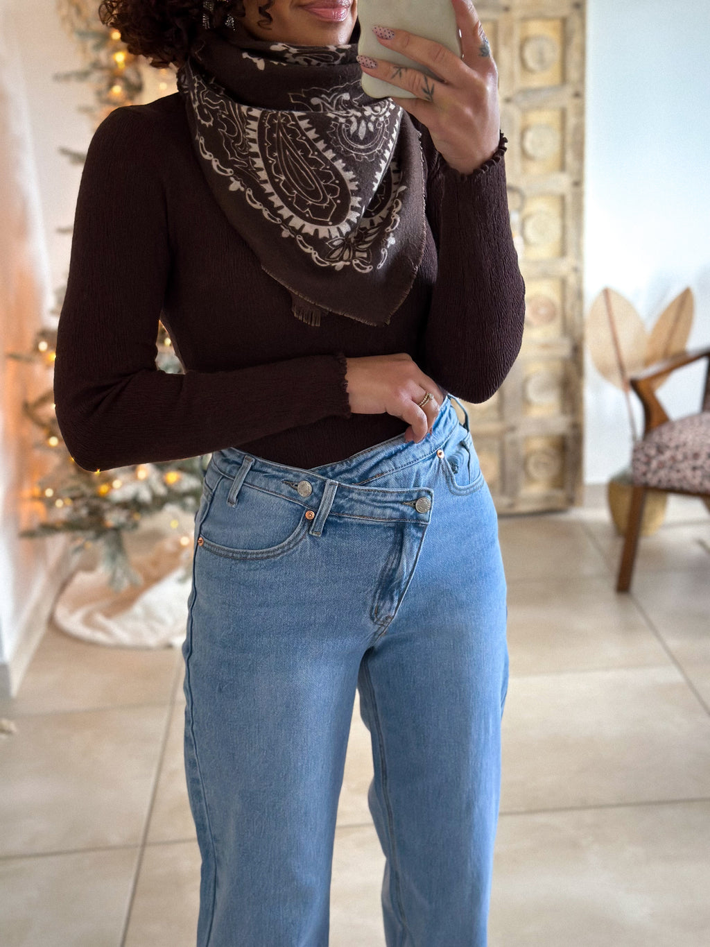 Jean Garance - Wide Leg asymétrique bleu