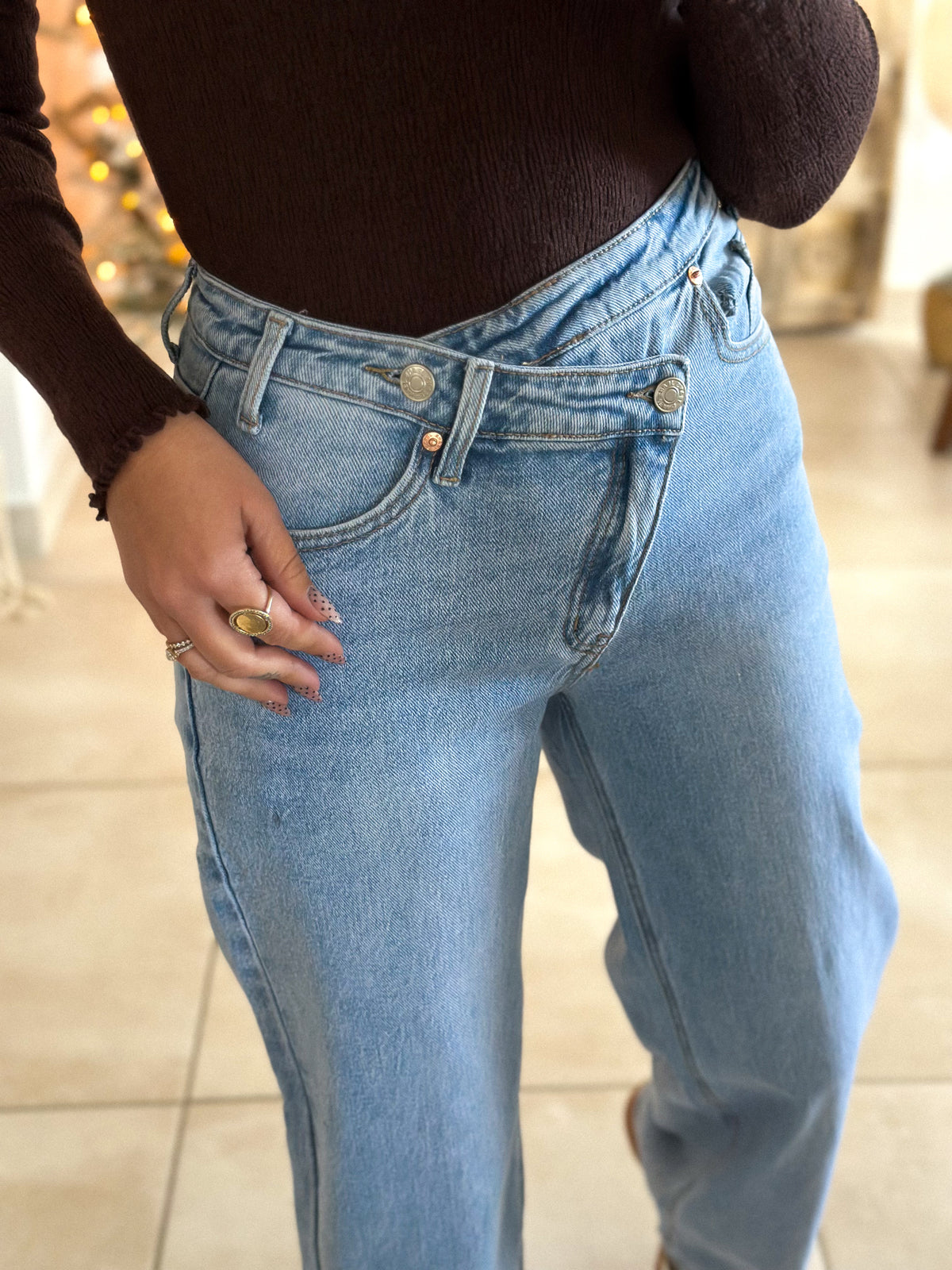 Jean Garance - Blue Asymmetric Wide-Leg