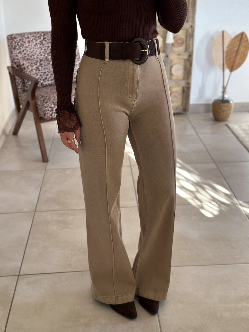 Jean Oléna - Wide Leg beige