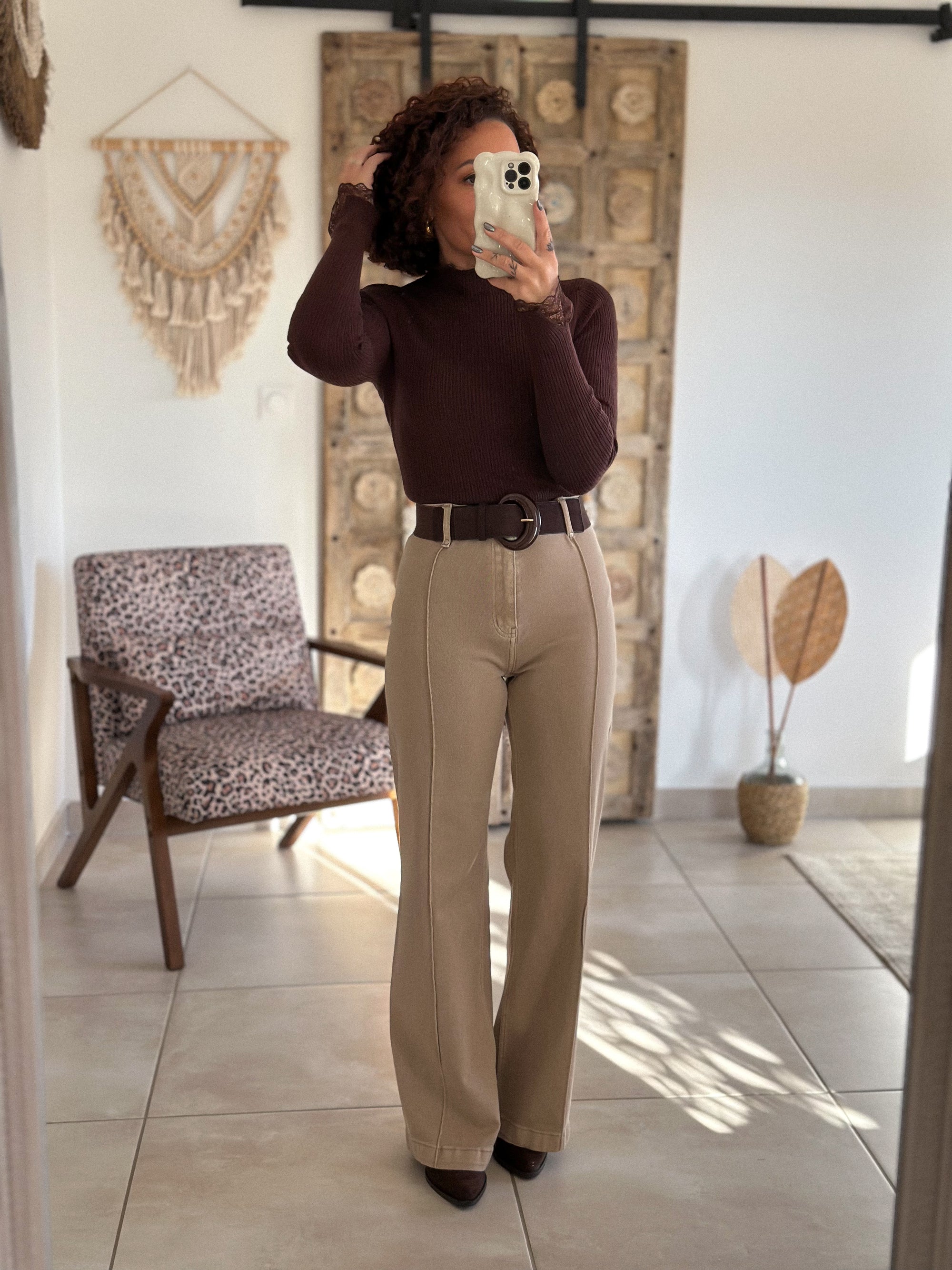 Jean Oléna - Wide Leg beige