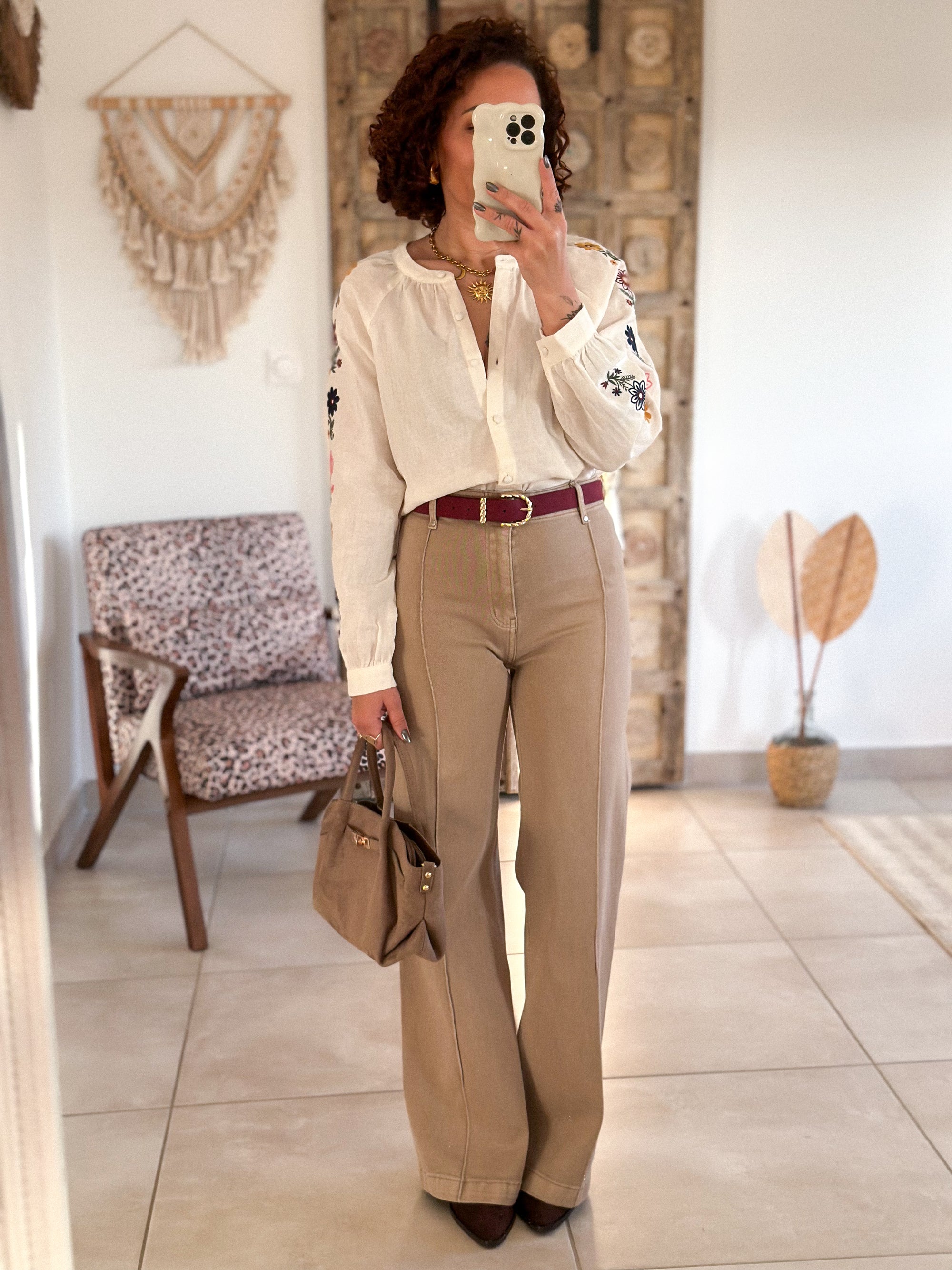 Jean Oléna - Wide Leg beige