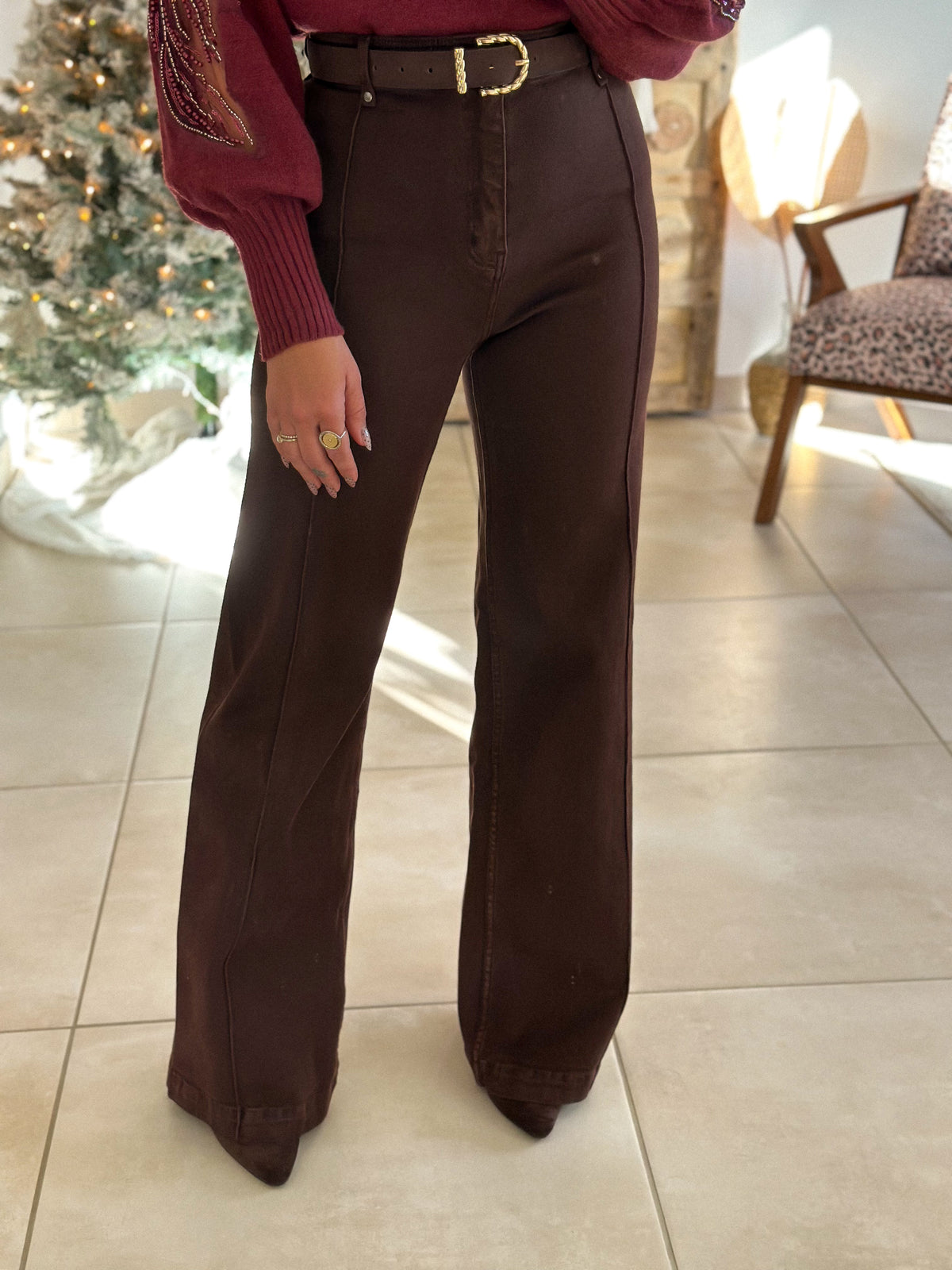 Jean Olena - Brown Wide Leg