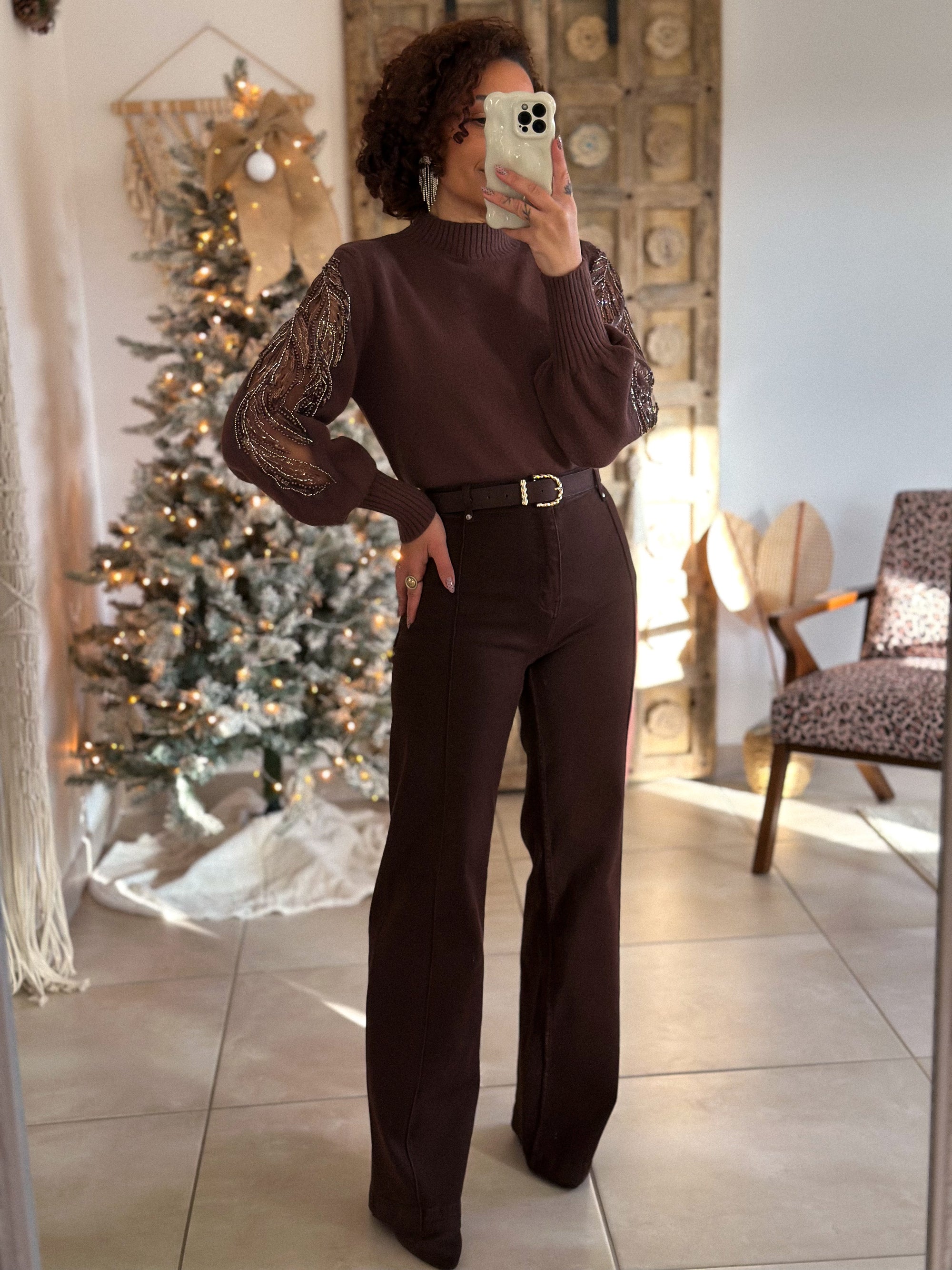 Jean Oléna - Wide Leg Marron