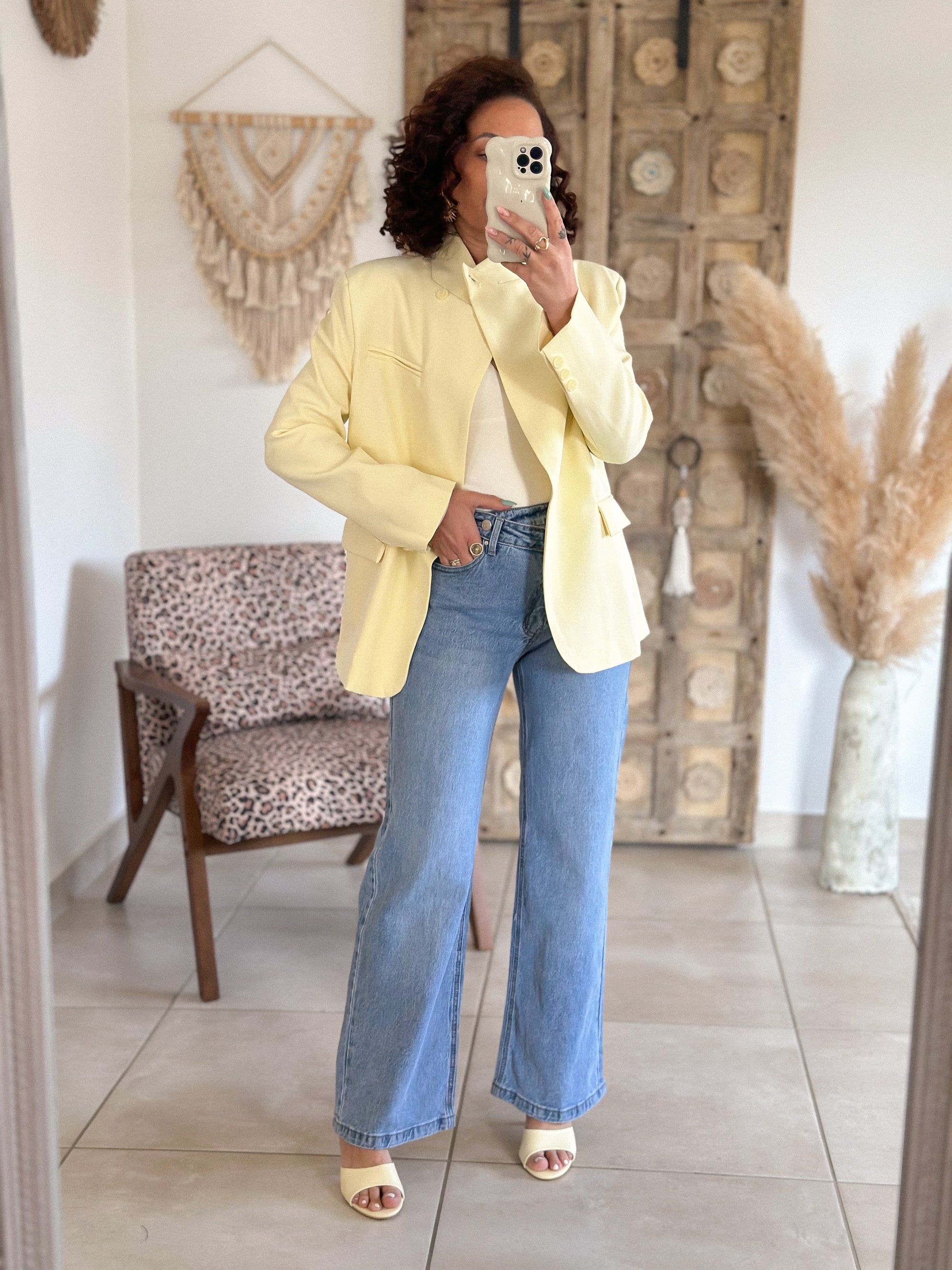 Jean Tyra - Wide leg taille asymétrique bleu