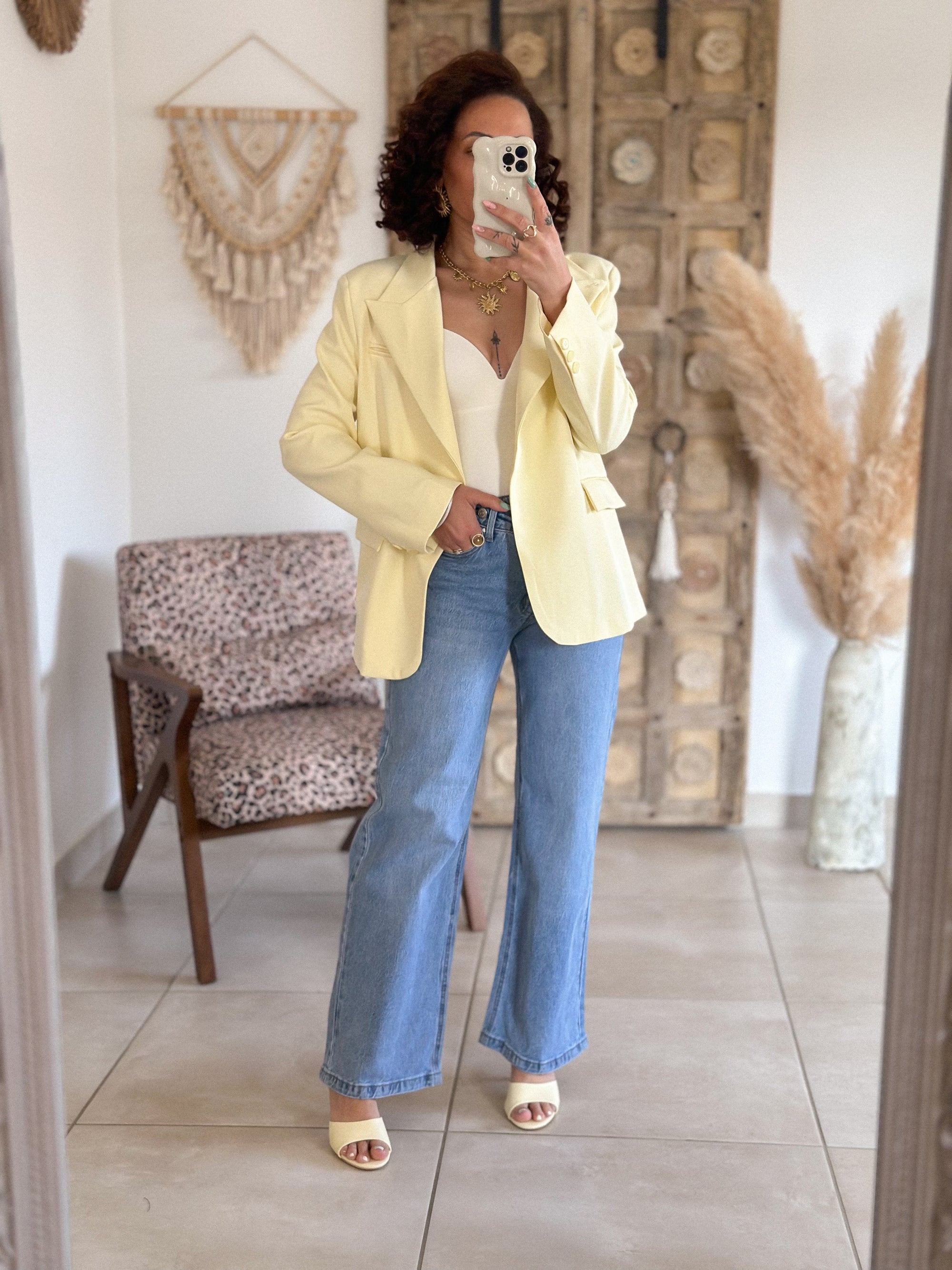 Jean Tyra - Wide leg taille asymétrique bleu