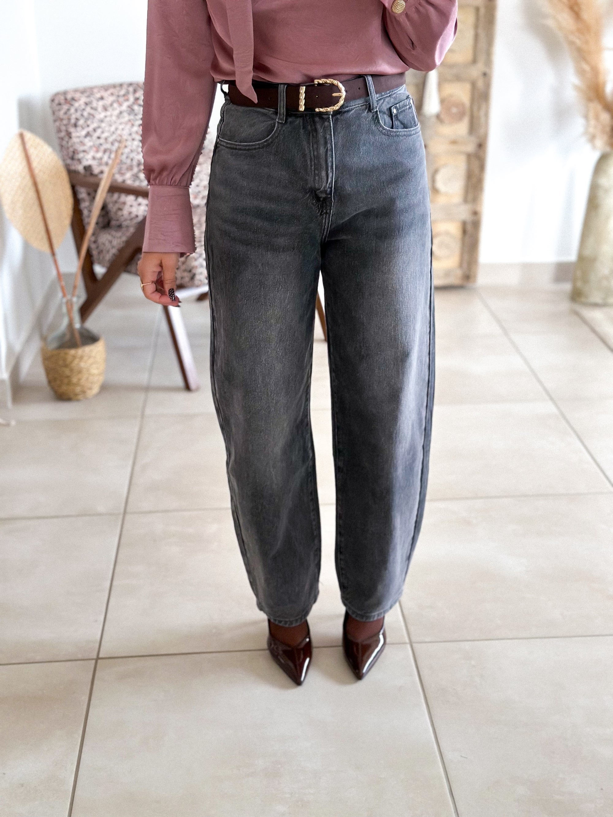 Jean Zoé - Balloon fit gris