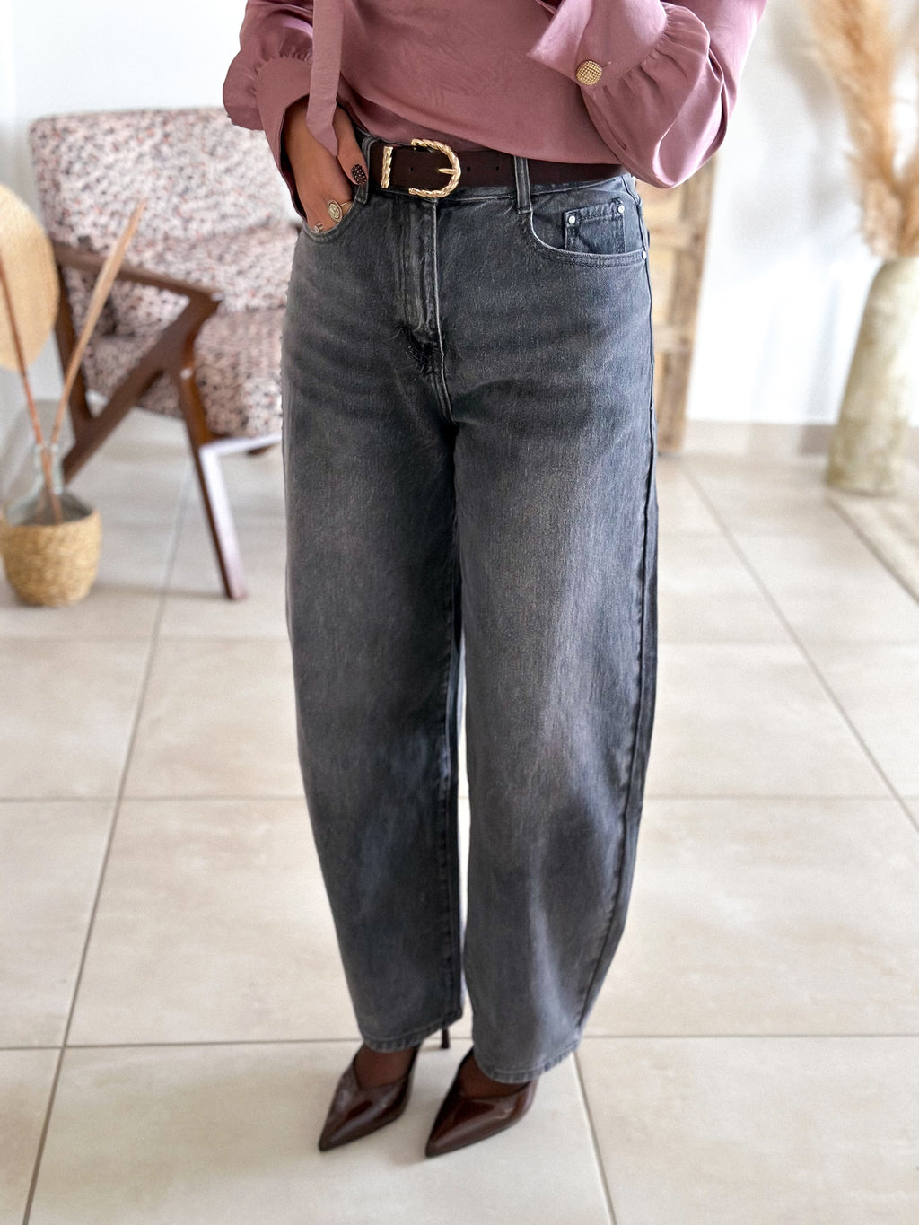 Jean Zoé - Balloon fit gris