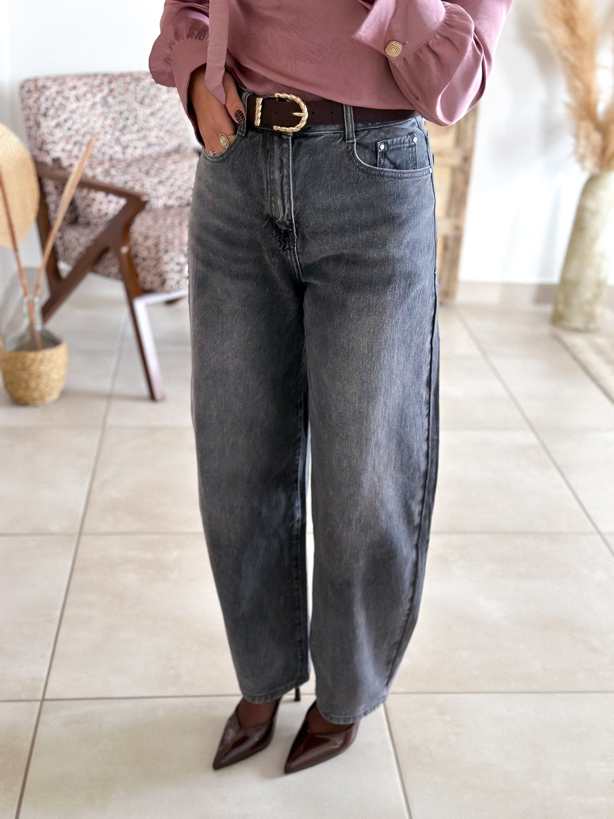 Jean Zoé - Balloon fit gris