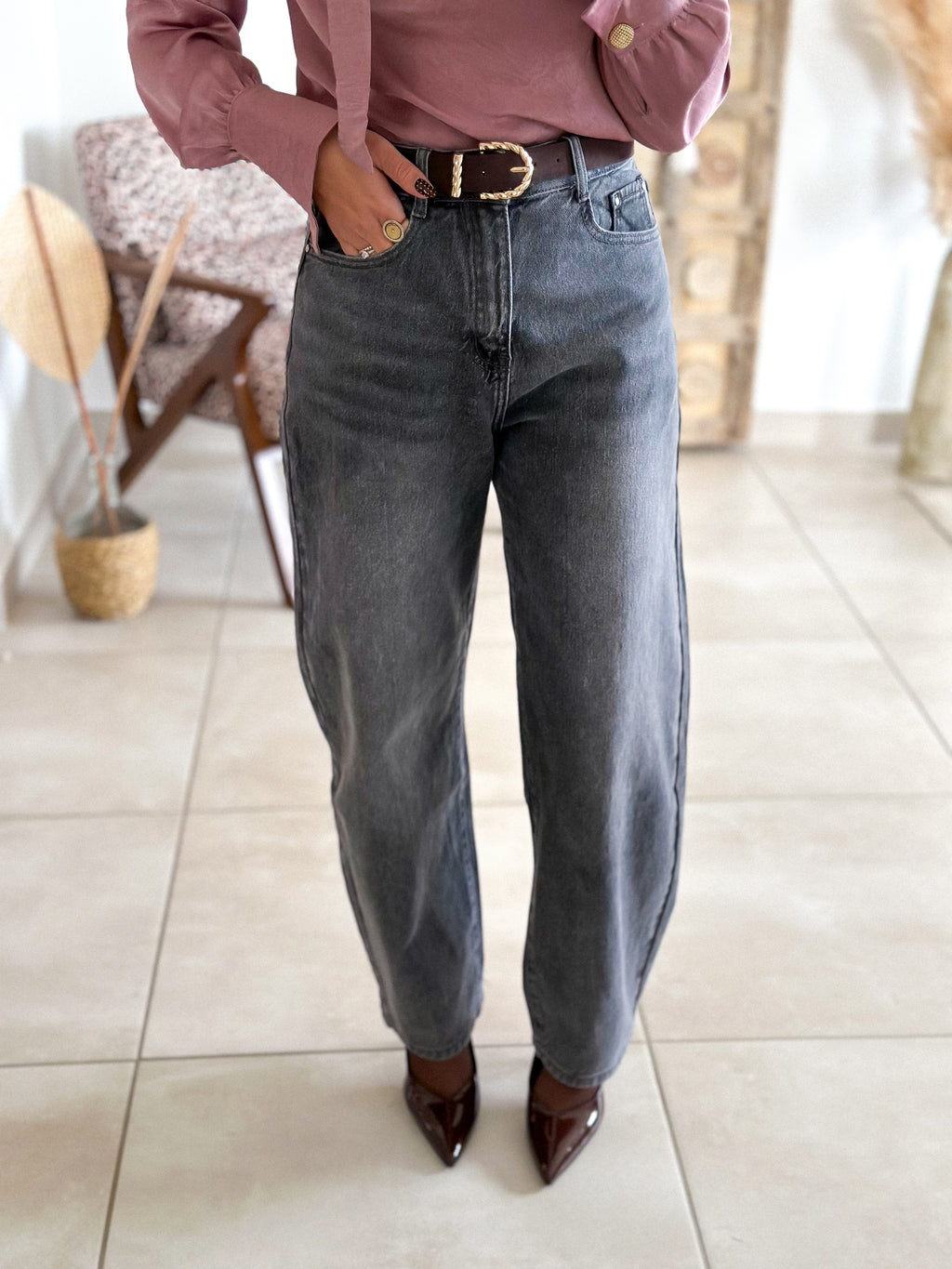 Jean Zoé - Balloon fit gris