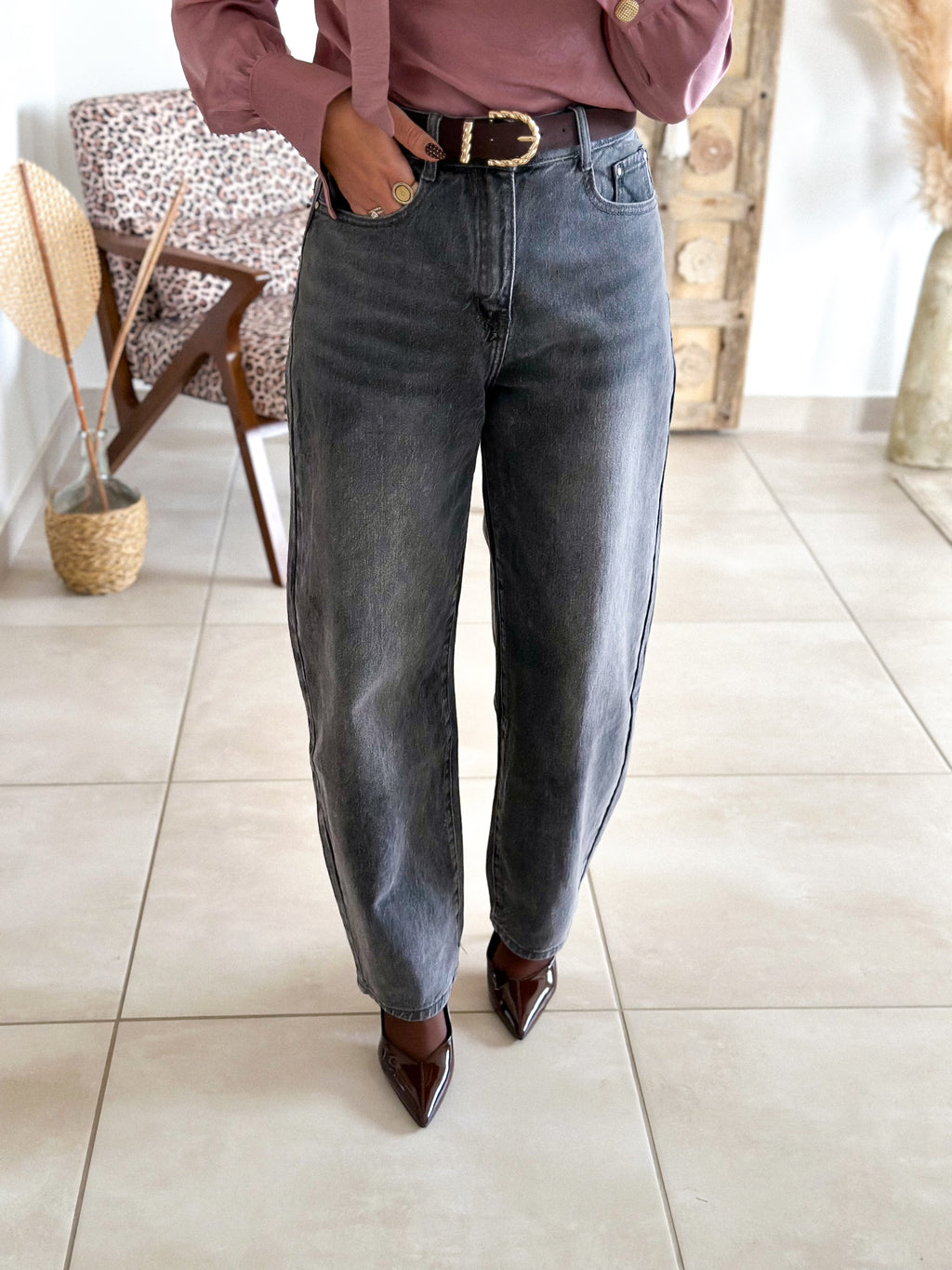 Jean Zoé - Balloon fit gris