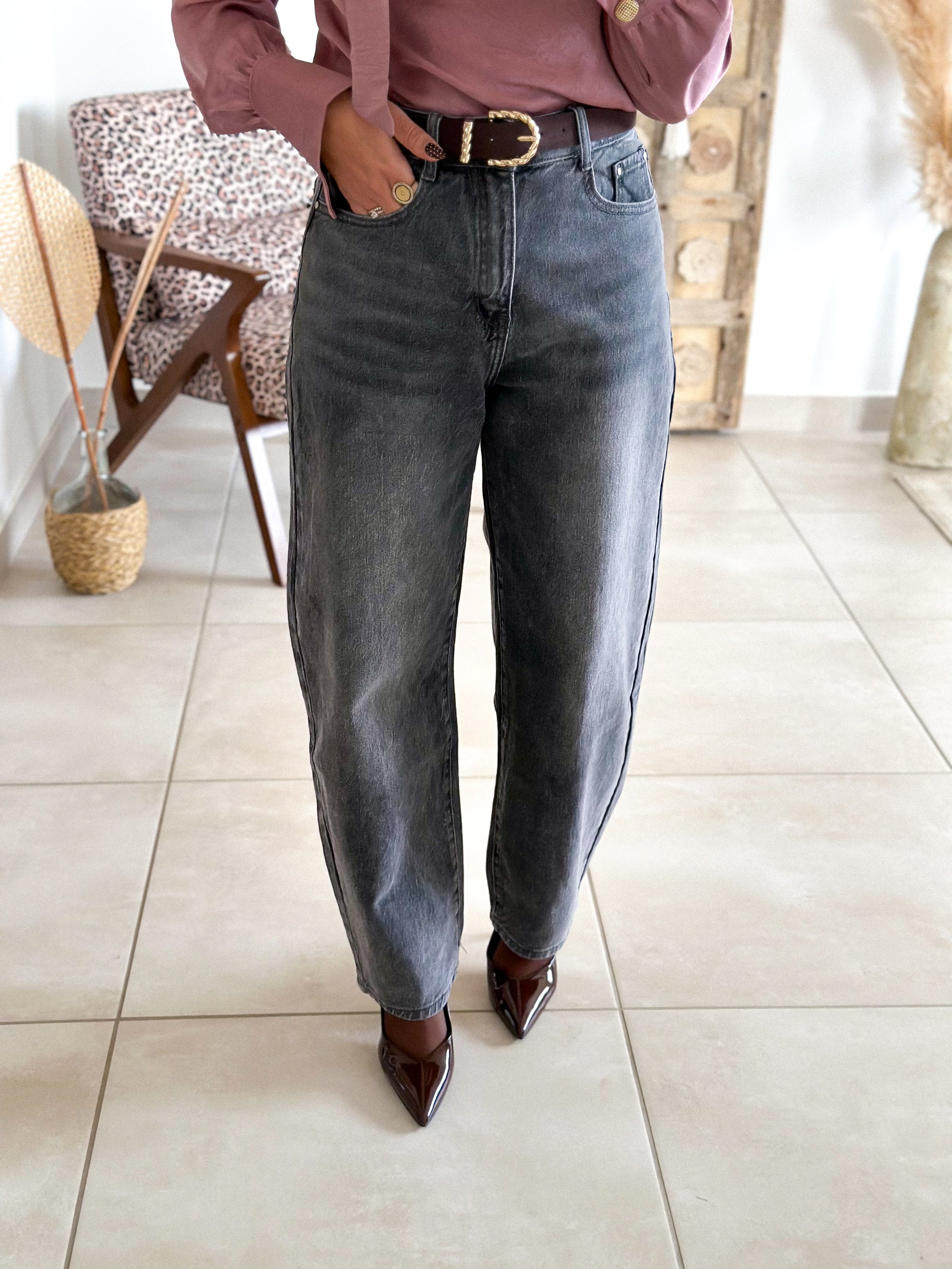 Jean Zoé - Balloon fit gris