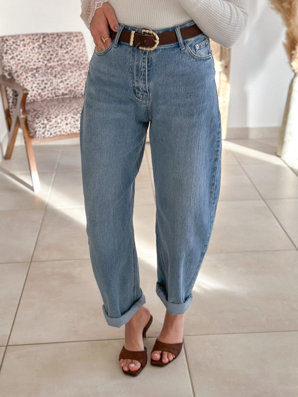 Jean Eva - Balloon fit bleu clair