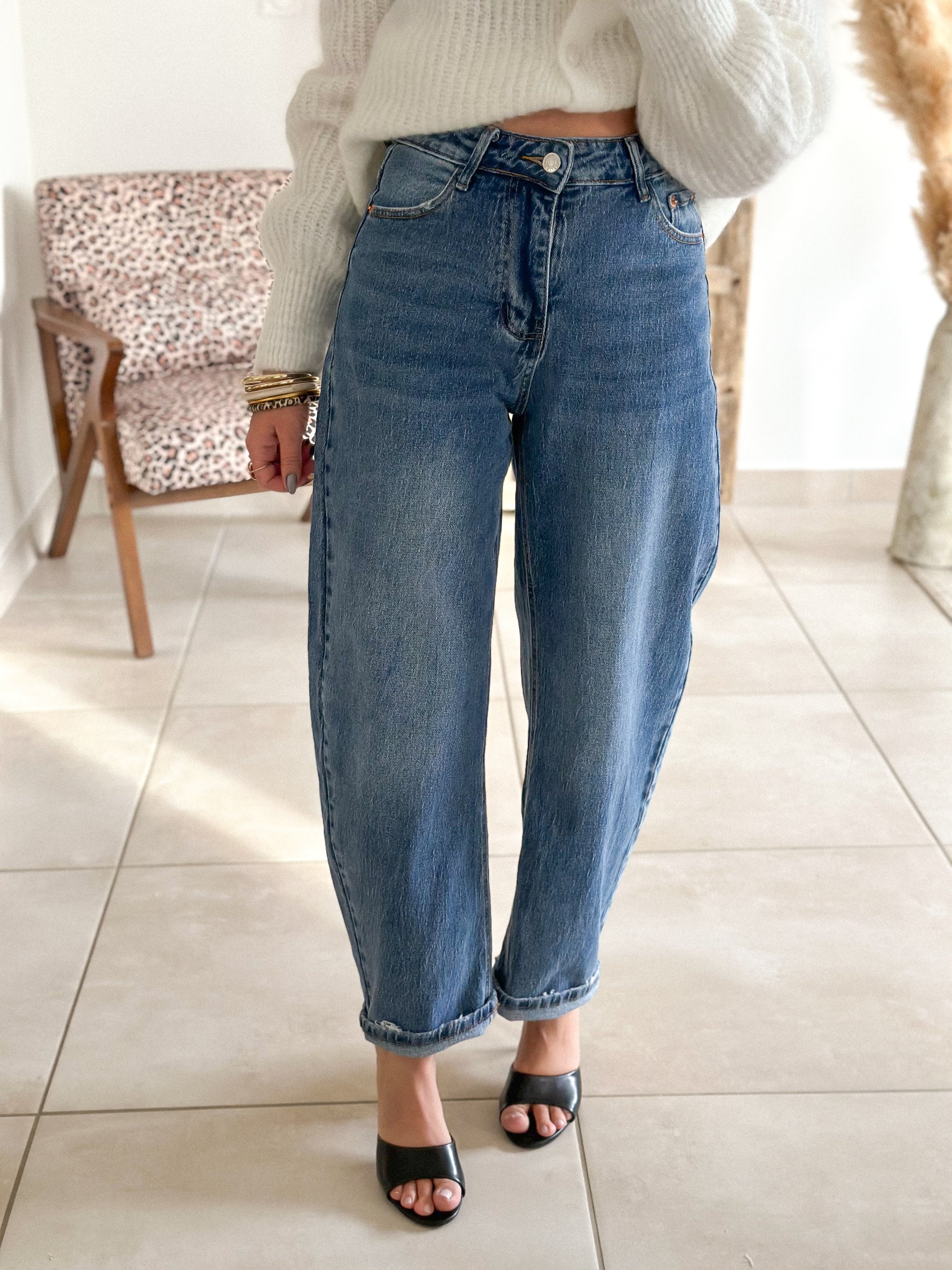 Jean Shaya - Balloon fit bleu foncé