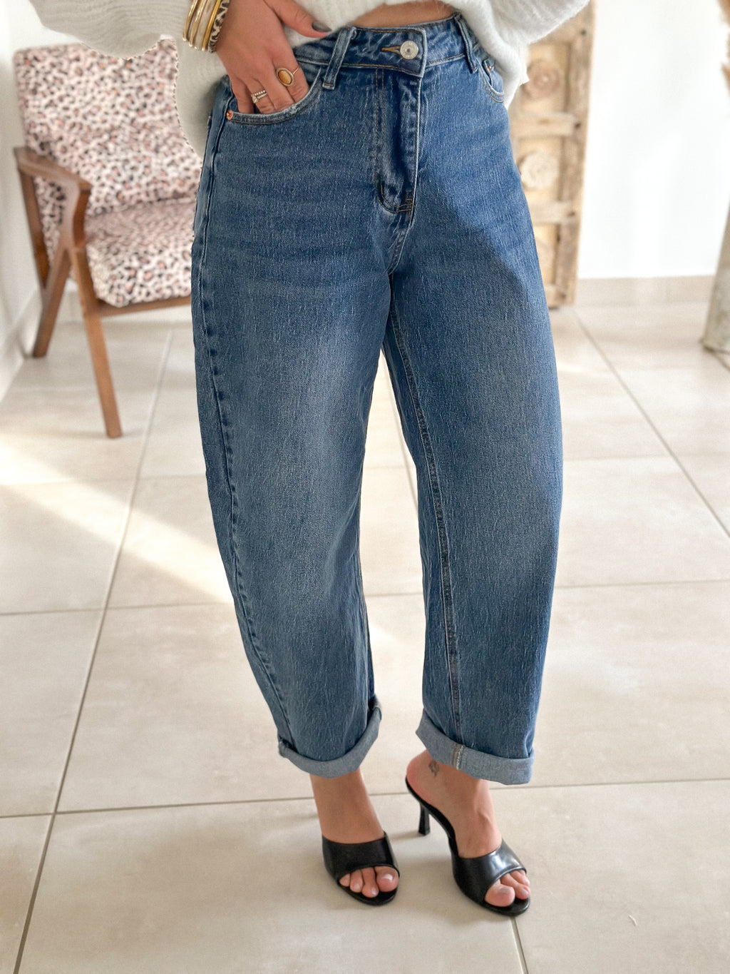 Jean Shaya - Balloon fit bleu foncé