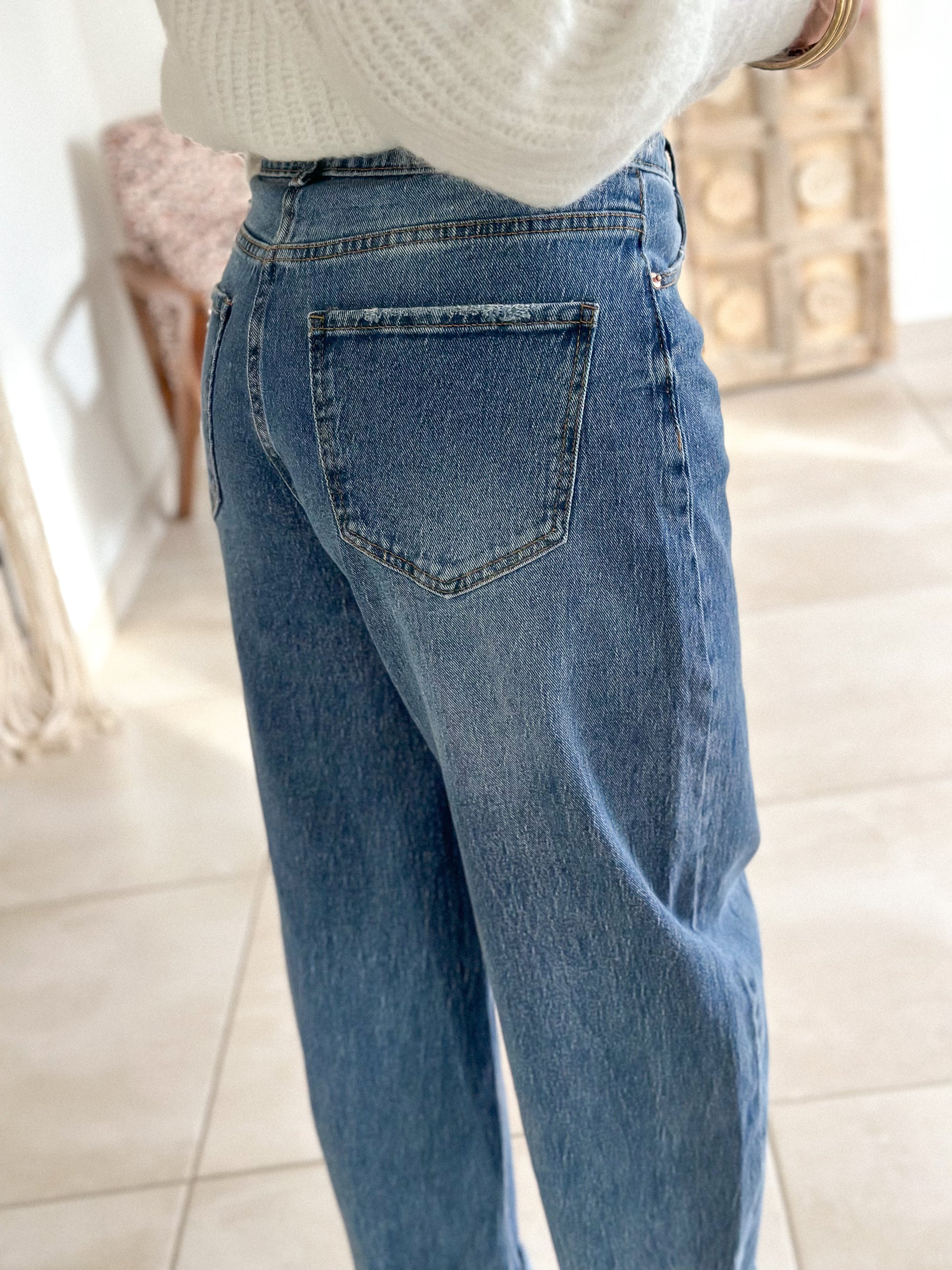 Jean Shaya - Balloon fit bleu foncé