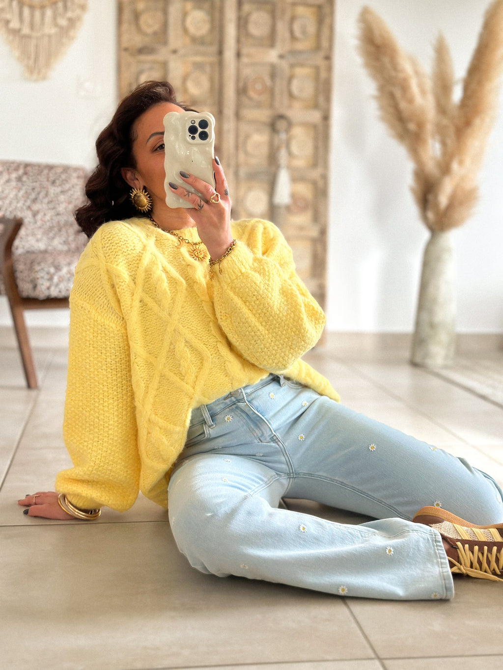 Jean Marguerite - Droit bleu clair brodé