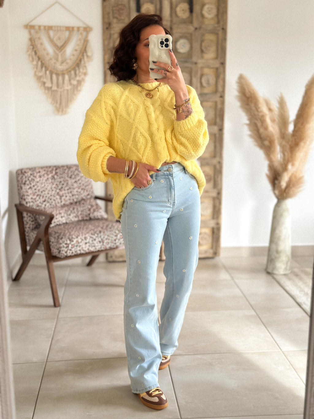 Jean Marguerite - Droit bleu clair brodé