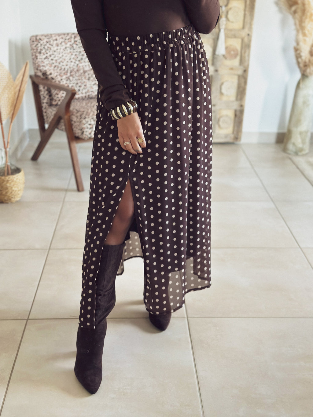Jupe Anna – Pois chocolat
