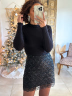 Jupe Selena - Sequins noir