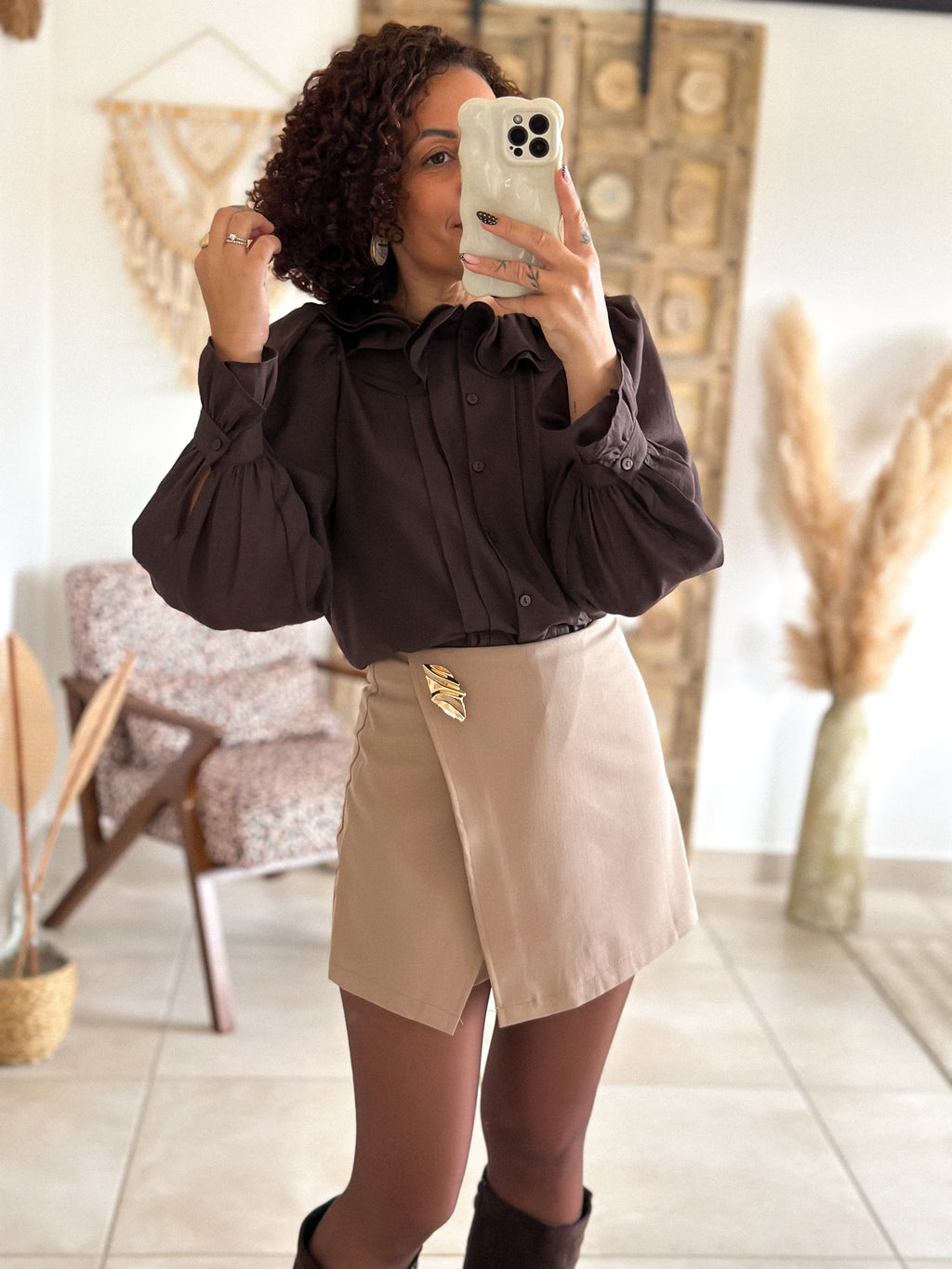 Jupe-short Aveline - Beige