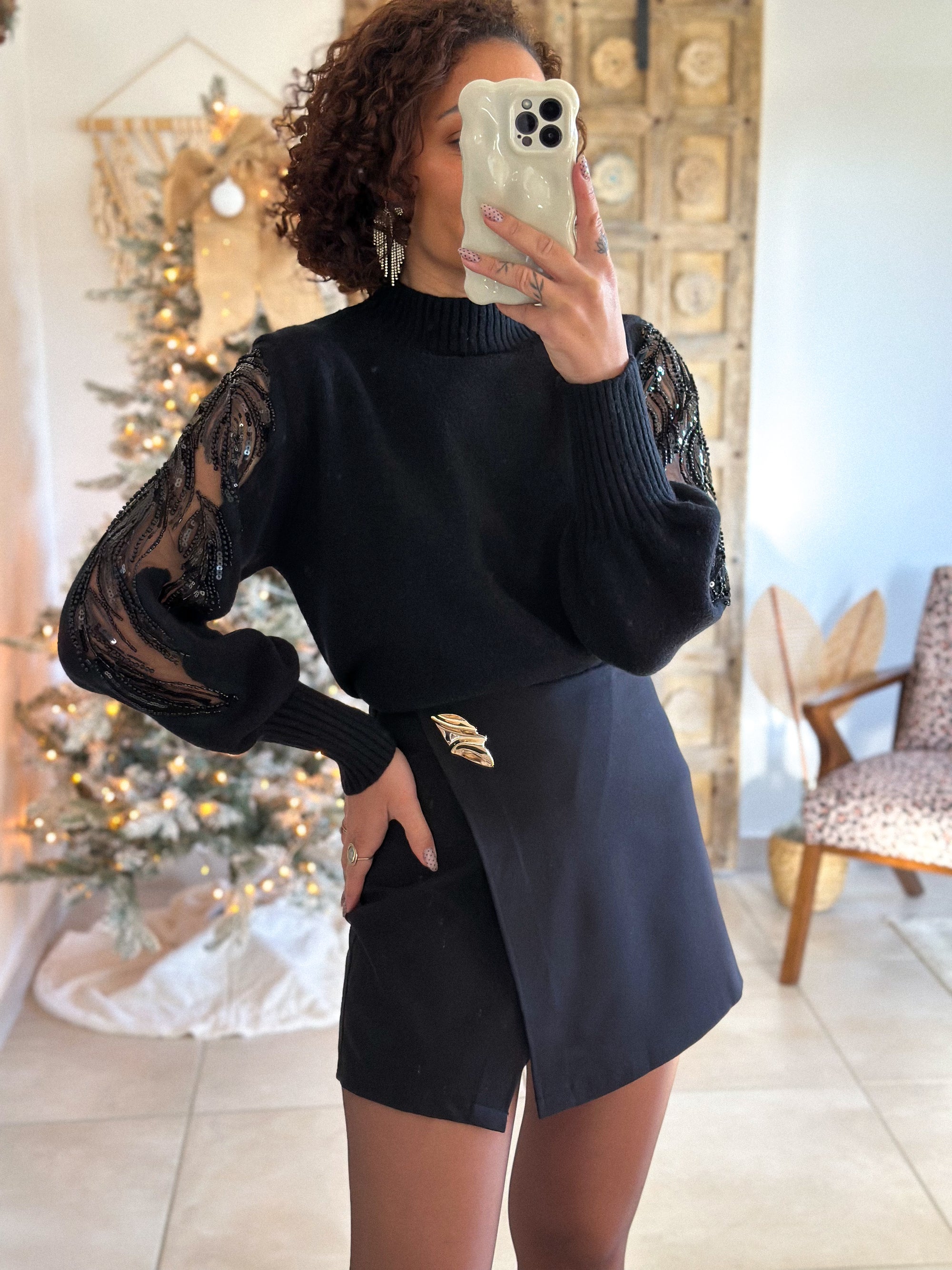 Jupe-short Aveline - Noir