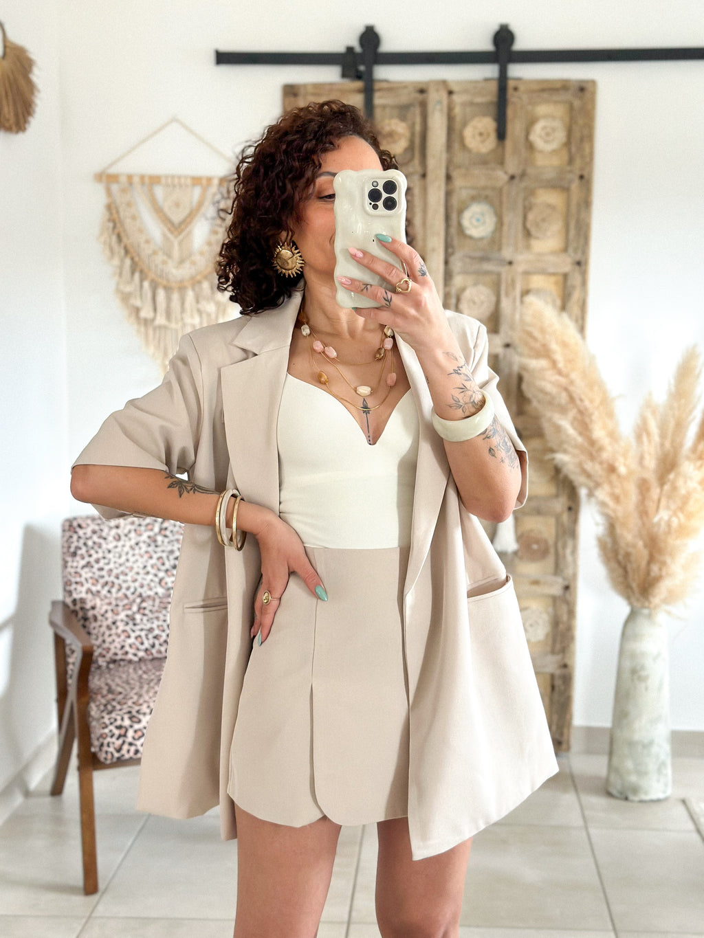 Jupe-short Maya - Beige