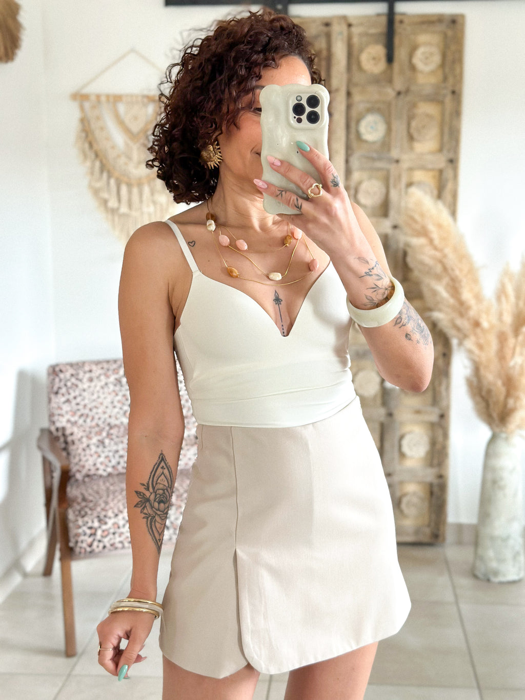 Jupe-short Maya - Beige