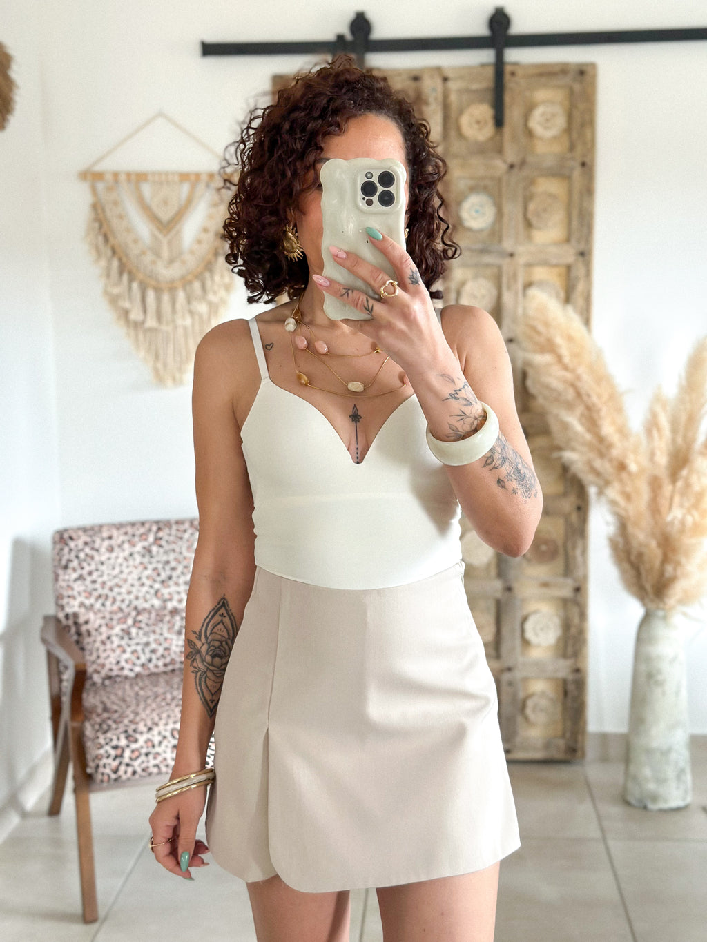 Jupe-short Maya - Beige