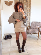 Jupe-short Ines – Beige taupe