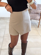 Jupe-short Ines – Beige taupe