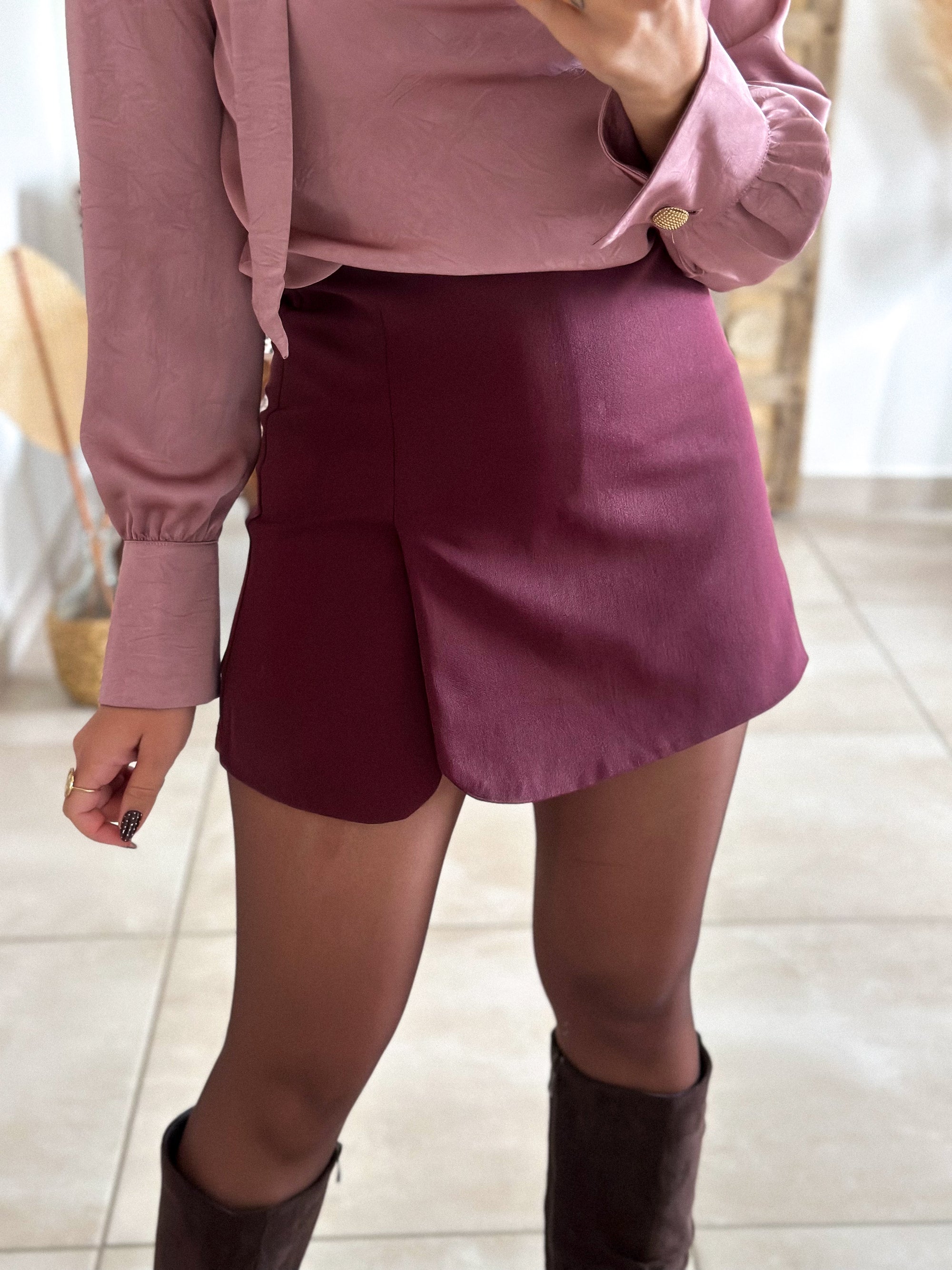 Jupe-Short Maya - Bordeaux