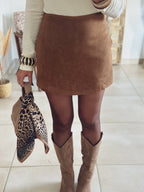 Jupe-short Léonie – Suédine Camel