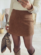 Jupe-short Léonie – Suédine Camel