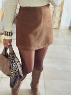 Jupe-short Léonie – Suédine Camel