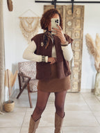 Jupe-short Léonie – Suédine Camel