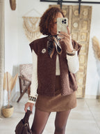 Jupe-short Léonie – Suédine Camel