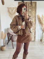 Jupe-short Léonie – Suédine Camel