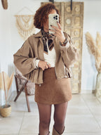 Jupe-short Léonie – Suédine Camel