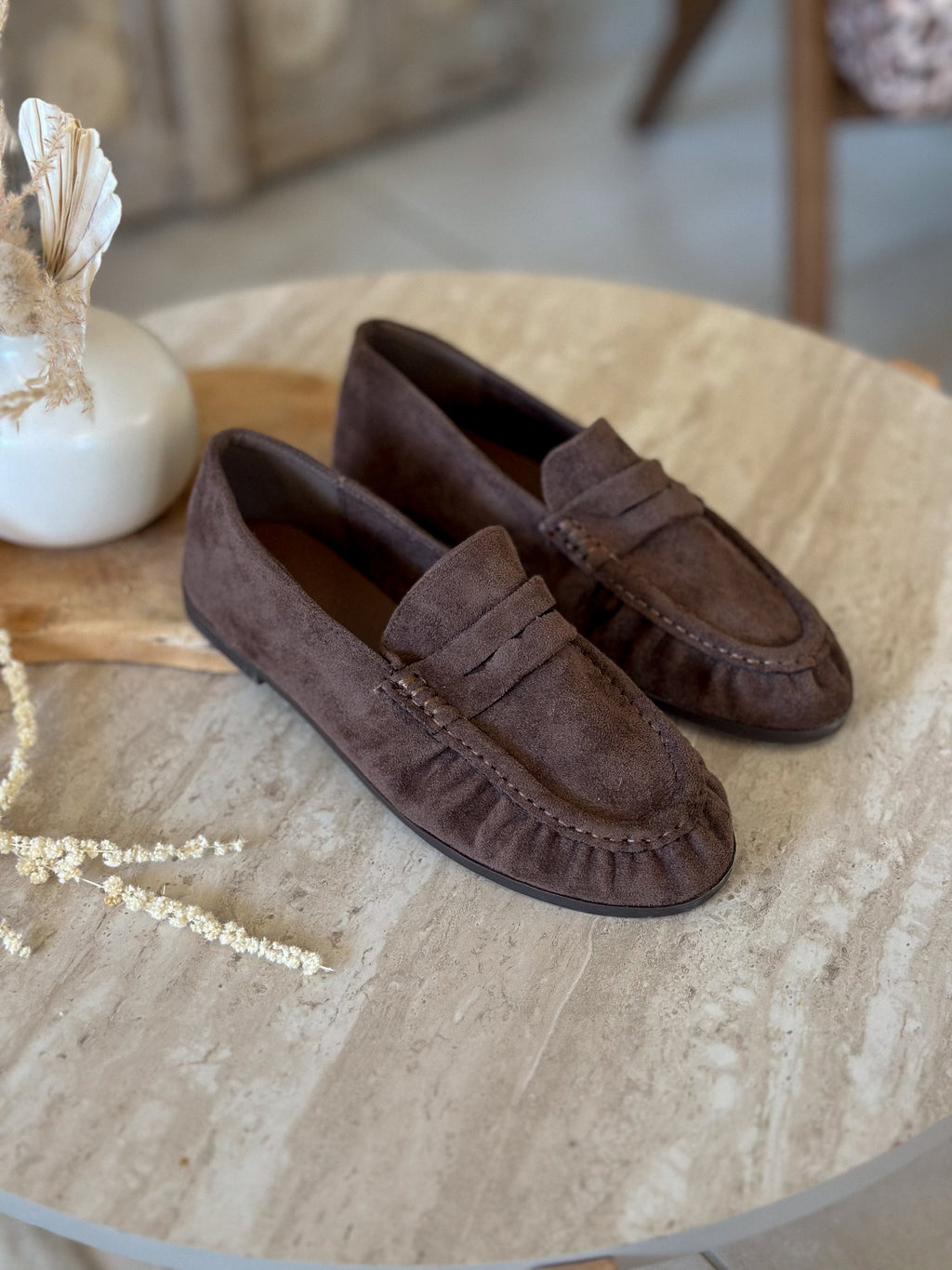 Mocassins Dan - Suédine chocolat