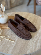 Mocassins Dan - Suédine chocolat