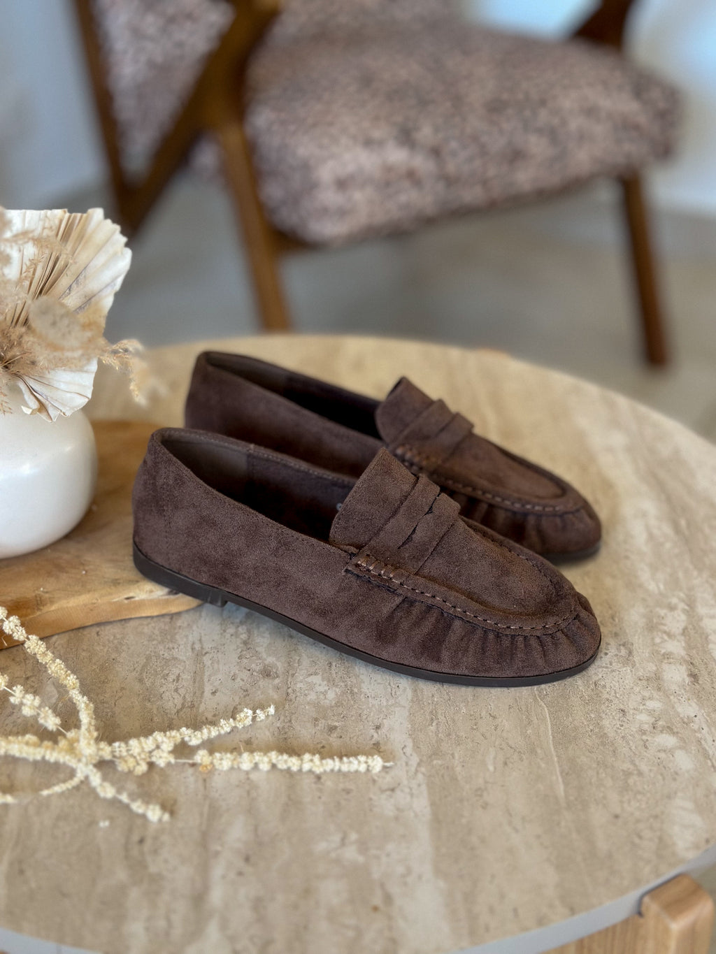 Mocassins Dan - Suédine chocolat