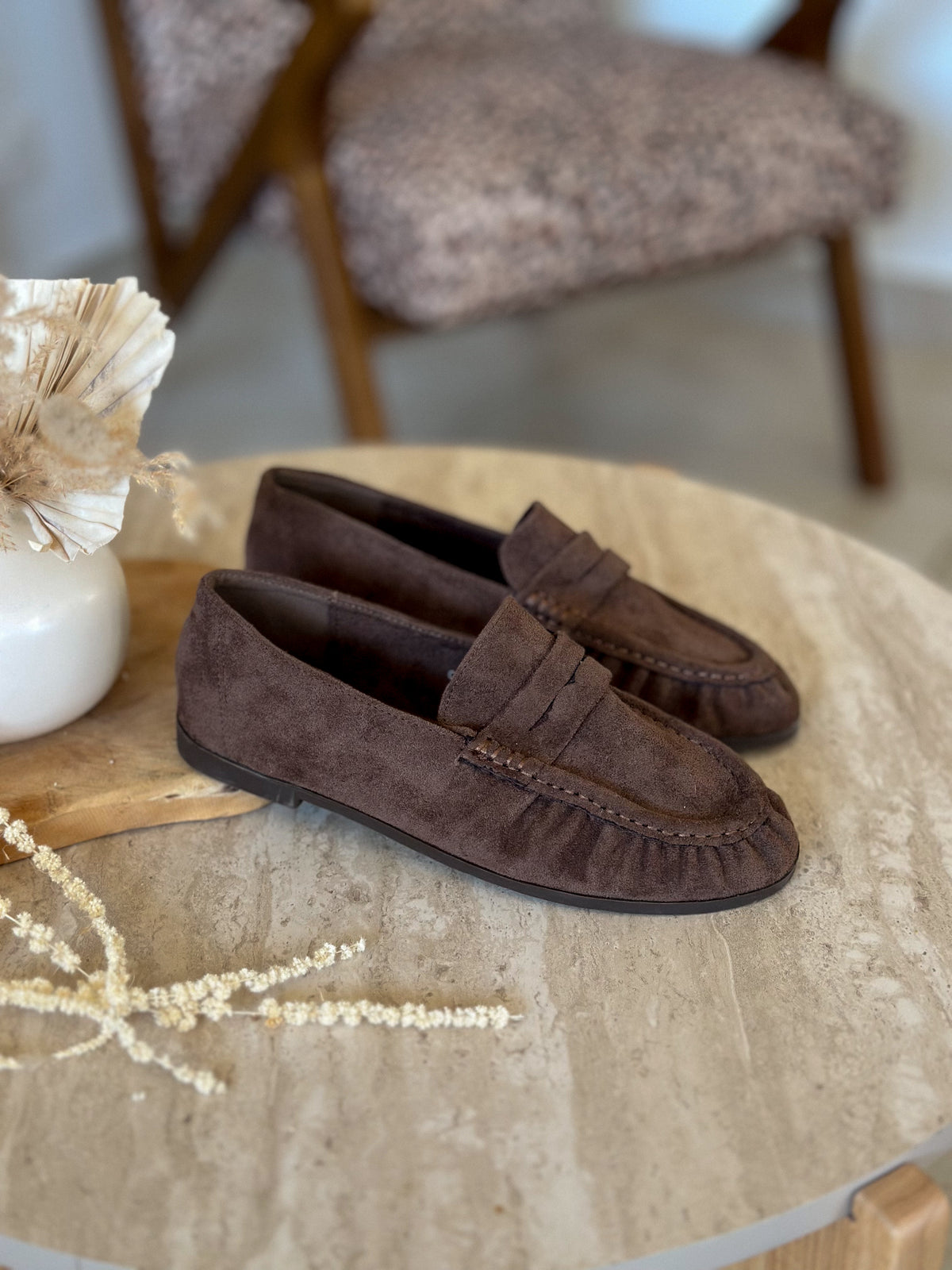 Mocassins Dan - Suédine chocolat